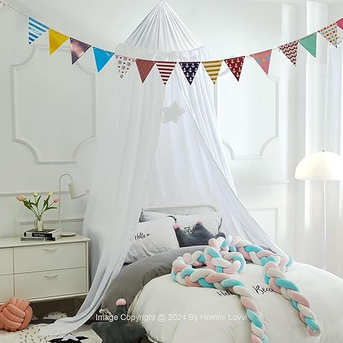 Miniatura 2 de Hommi Lovvi Toldo de cama para niñas, con volantes de ensueño para colgar en el techo, toldo de princesa para decoración de dormitorio, toldo suave