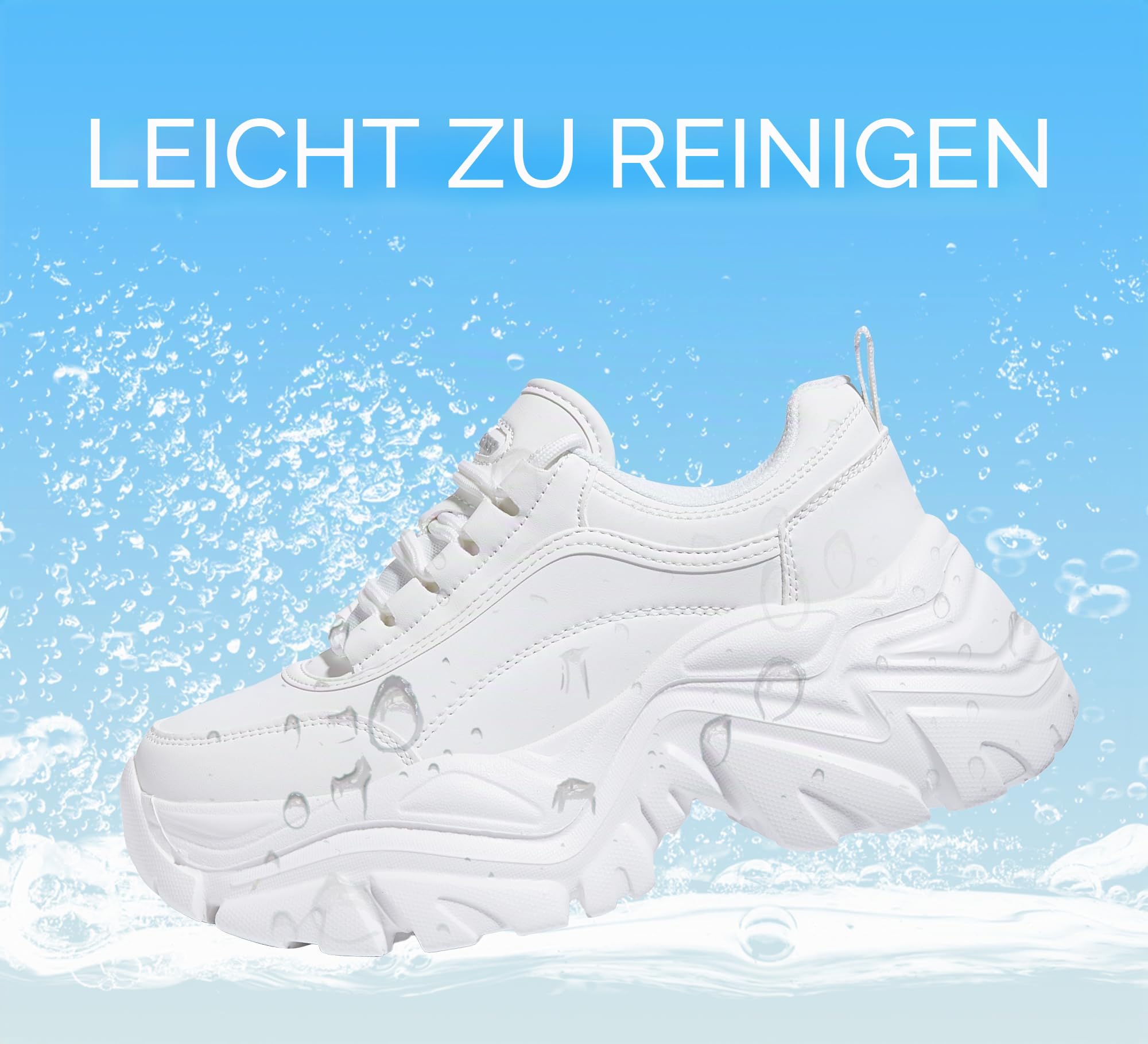 LUCKY STEP Chunky Turnschuhe für Damen, modische Plateau-Lässige Schuhe, Bequeme Keilabsatz Sneaker