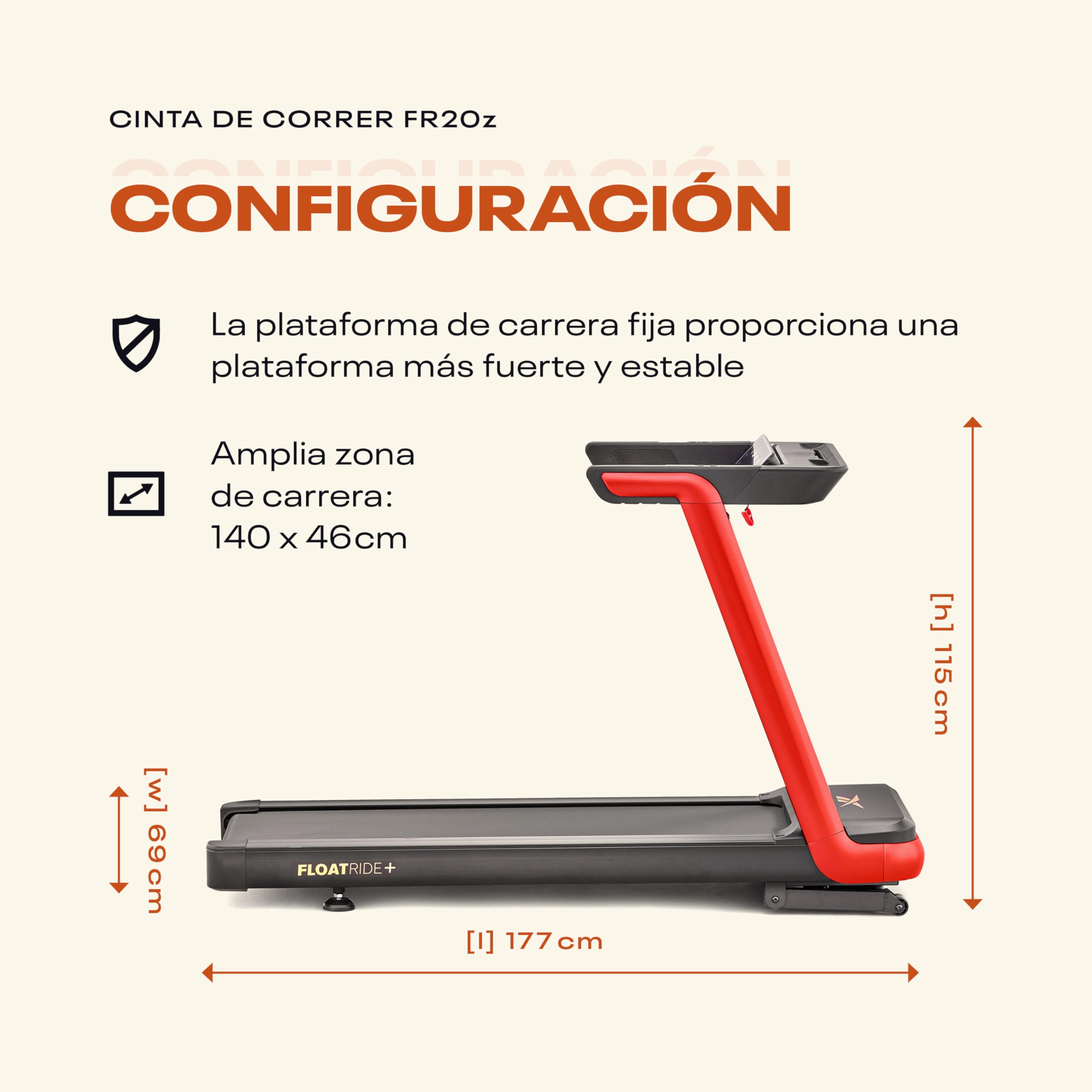 Cinta de Correr Reebok FR30z/FR20z Floatride - Zwift y Kinomap - Unisex-Adulto