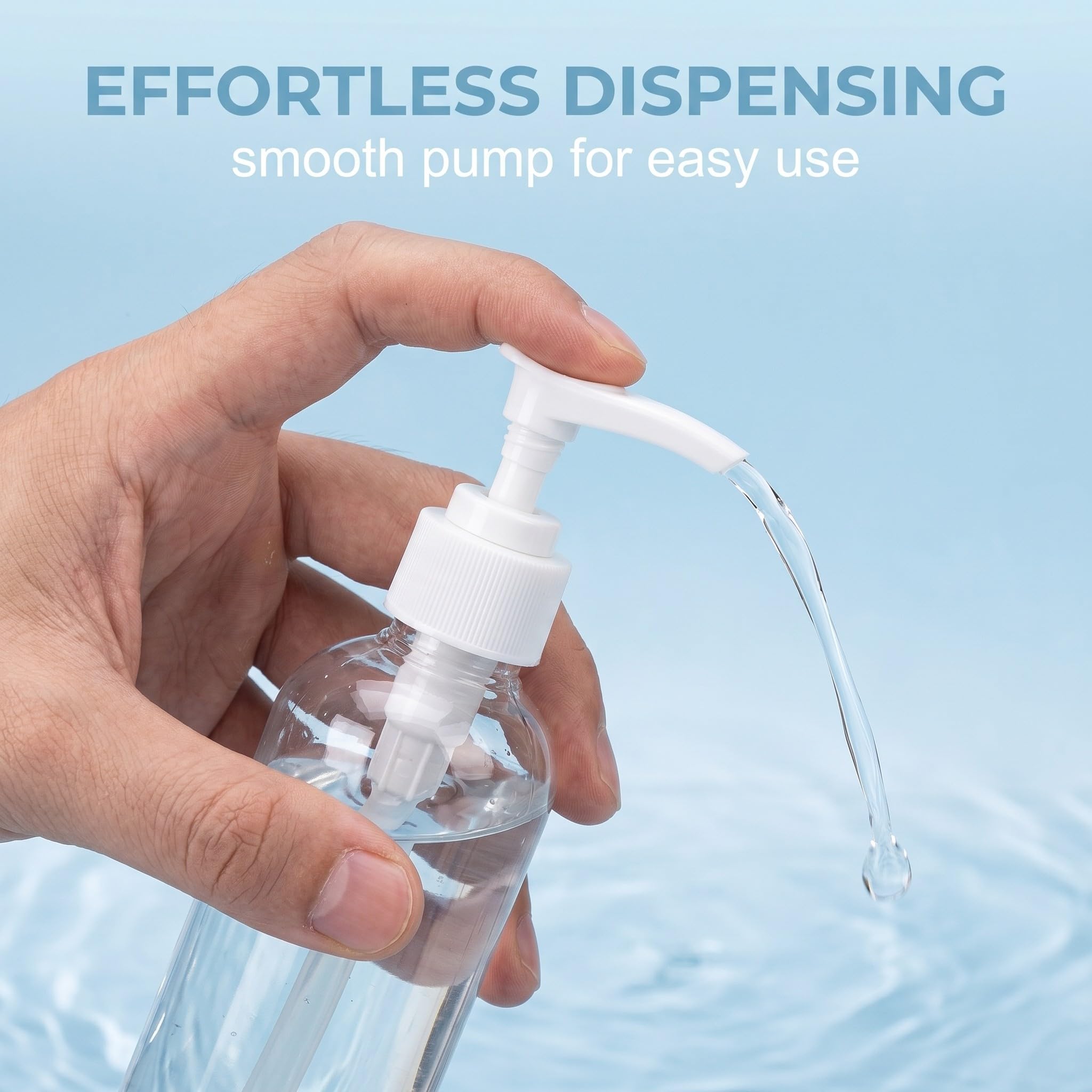 6 Pezzi flaconi pompa airless 100ml, erogatore pompa in plastica trasparente riutilizzabile, flaconi da viaggio vuoti da riempire per cosmetici, shampoo e crema
