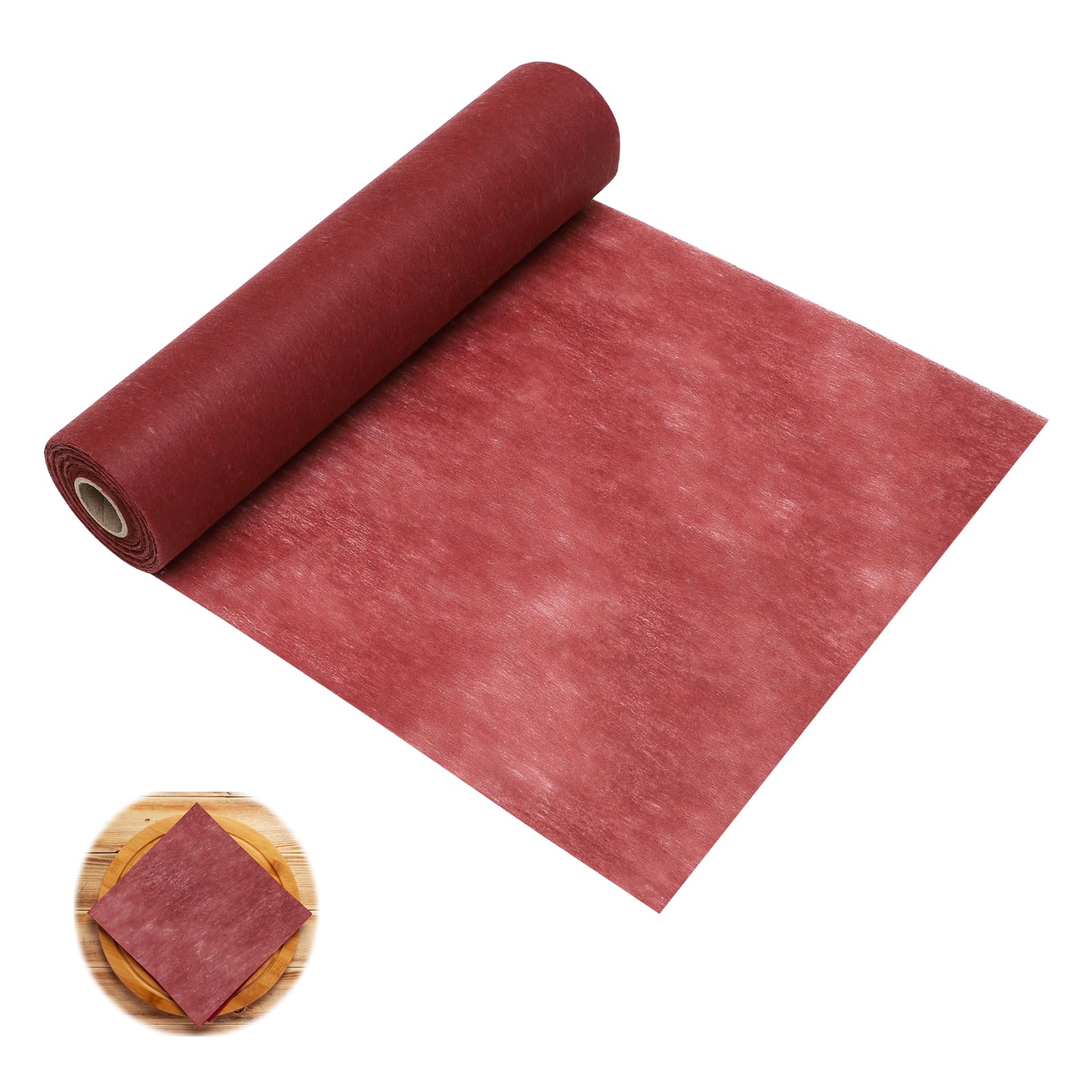 Tutamaz Camino de mesa rojo de Navidad, 25 m x 30 cm, fieltro rojo, camino de mesa decorativo para Navidad, decoración de mesa festiva para bodas, cumpleaños, fiestas y decoración de bodas, interior y