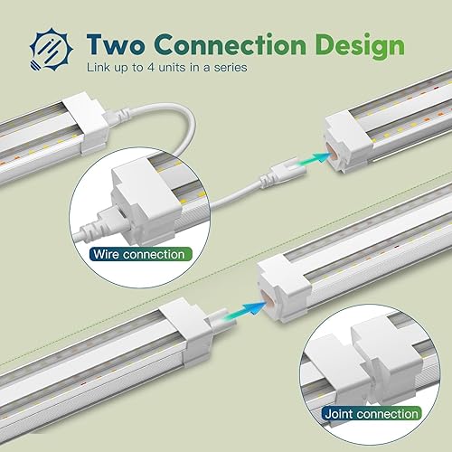 Miniatura 5 de FREELICHT 4 Pack 4FT LED Grow Lights, 160W (4 x 40W,1080W Equivalent), Full Spectrum Sunlight Growing Lamp Fixture, Hanging Plant Light for