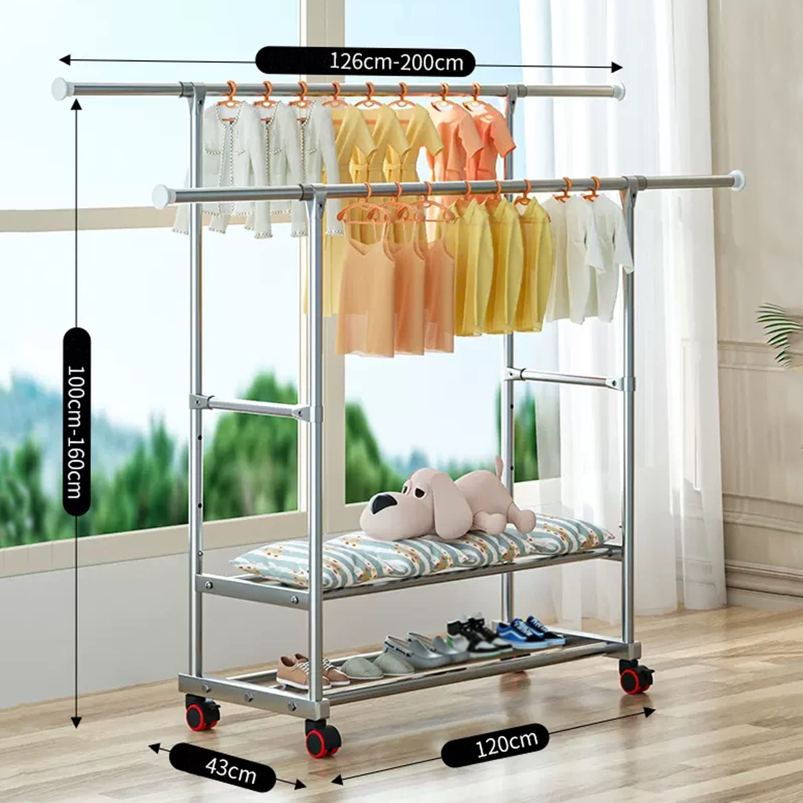 4-Leg Foldable Clothes Drying Rack Aluminum Alloy Laundry