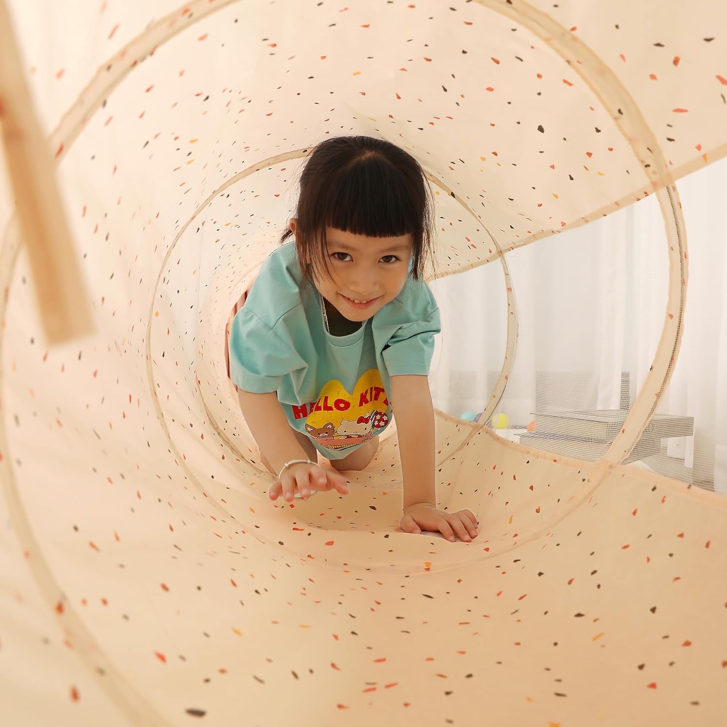 LimitlessFunN Crawling Kids Play Tunnel [ Pop Up Collapsible Mesh Tunnel ] for Children, Baby, Toddlers, Boys & Girls, Mobility Indoor Toys