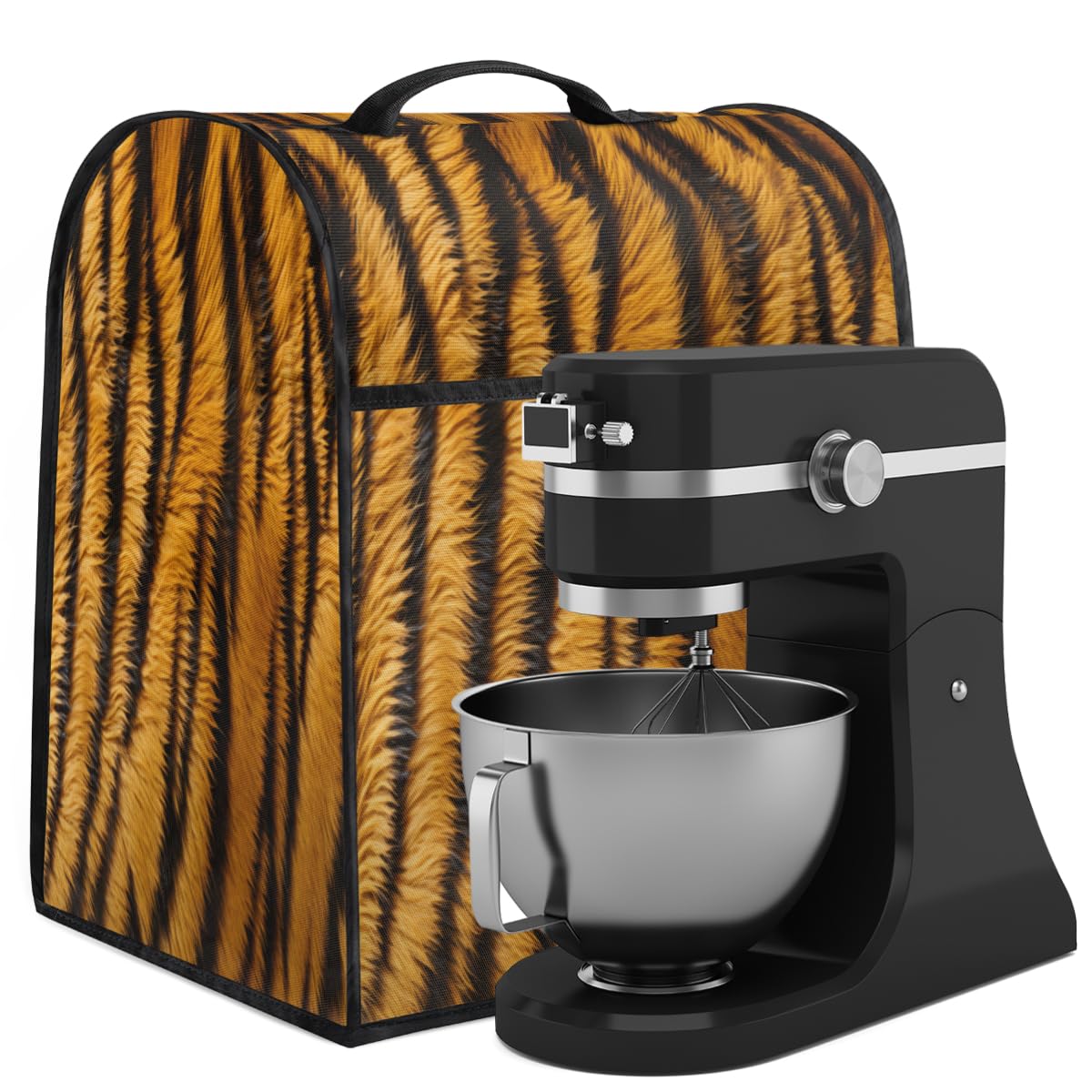 Coffee Maker Cover Tiger Texture Kitchen Appliance Covers Small Appliance Covers Blender Cover Juicer Cover Dust Covers for Kitchen Appliances with Top Handle and Pockets,Washable,B480
