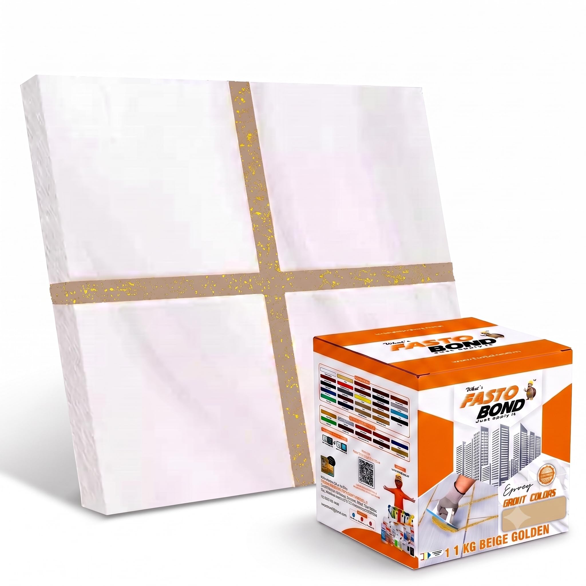 SPARKLE-GLITTER - 1 KG & 5 KG - Beige Goldan_ Glitter Colors Tile Grout_Fastobond | 3 Components only | Premixed Glitter for Uniform Finish (1 KG)-image-45