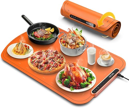 Miniatura 8 de Tapete de calentamiento de alimentos para bufé, bandeja de calentamiento eléctrica para mantener los alimentos calientes en fiestas, tapete de