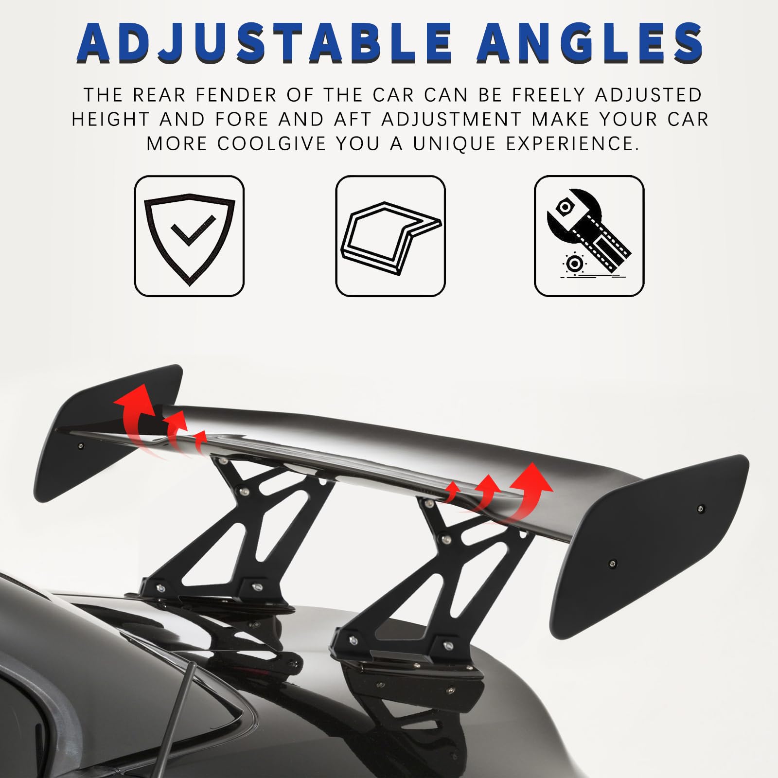 Aileron Arrière Réglable 3 Positions En PVC - Spoiler Pour Coffre De Voiture, Design Sportif Et Aérodynamique, Compatible Avec La Plupart Des Véhicules - 7