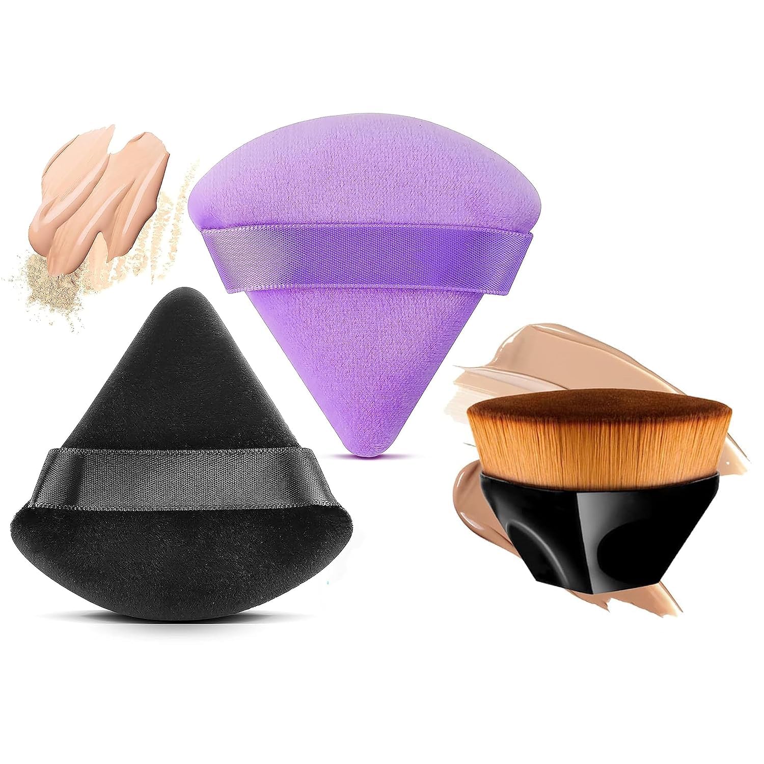Makena Powder Triangle Makeup Puff for Face, Powder Puffs for Loose