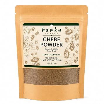 bawku naturals Chebe Powder from Chad Authentic Traditional Chebe Hair Powder All Natural Supports Strong Healthy Hair & Length Retention 1 oz