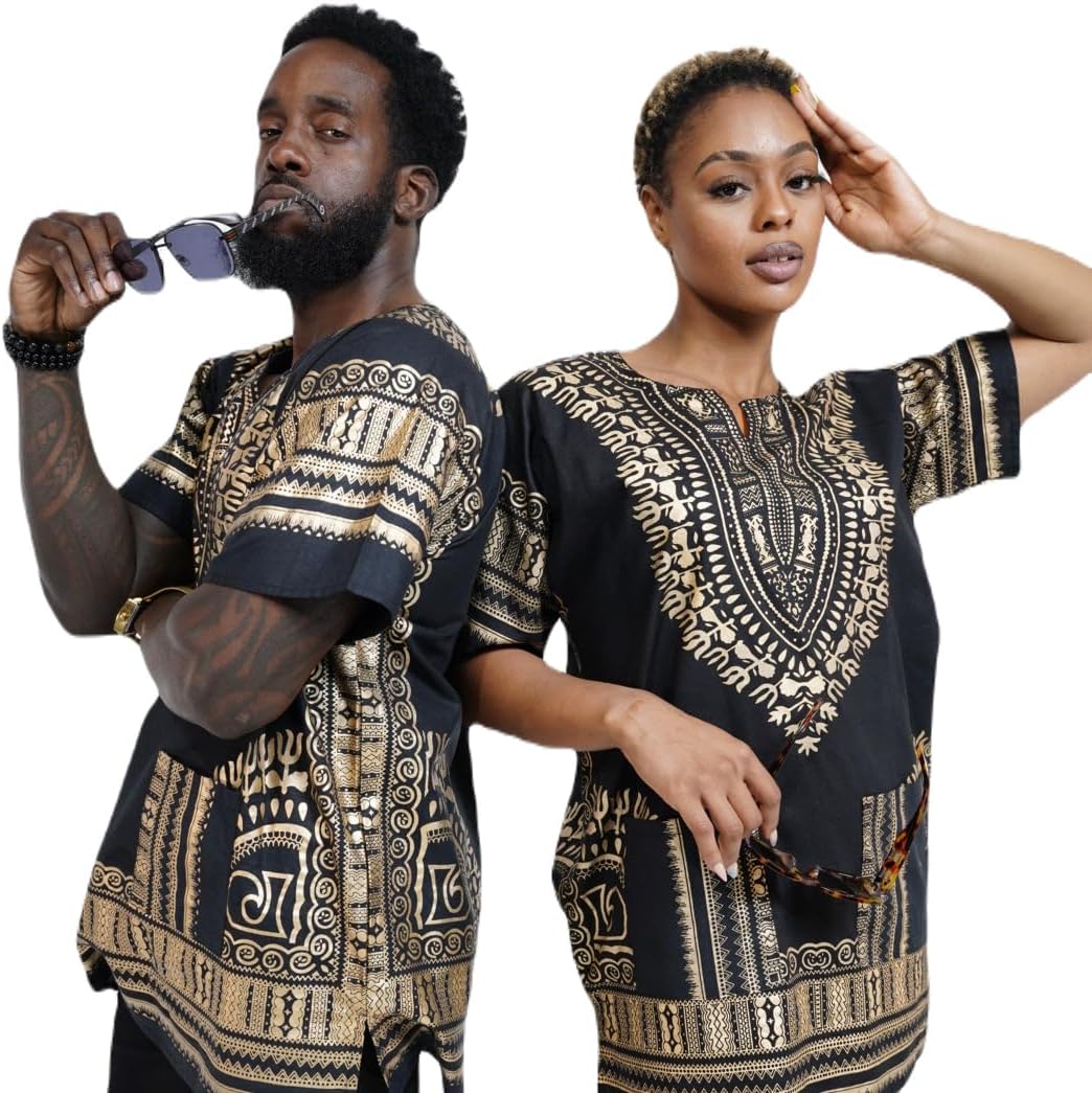 Dupsie's African Print Unisex Dashiki Shirt African Attire for Men Women Black History month, Festivals, Church, Cruises - Image 6