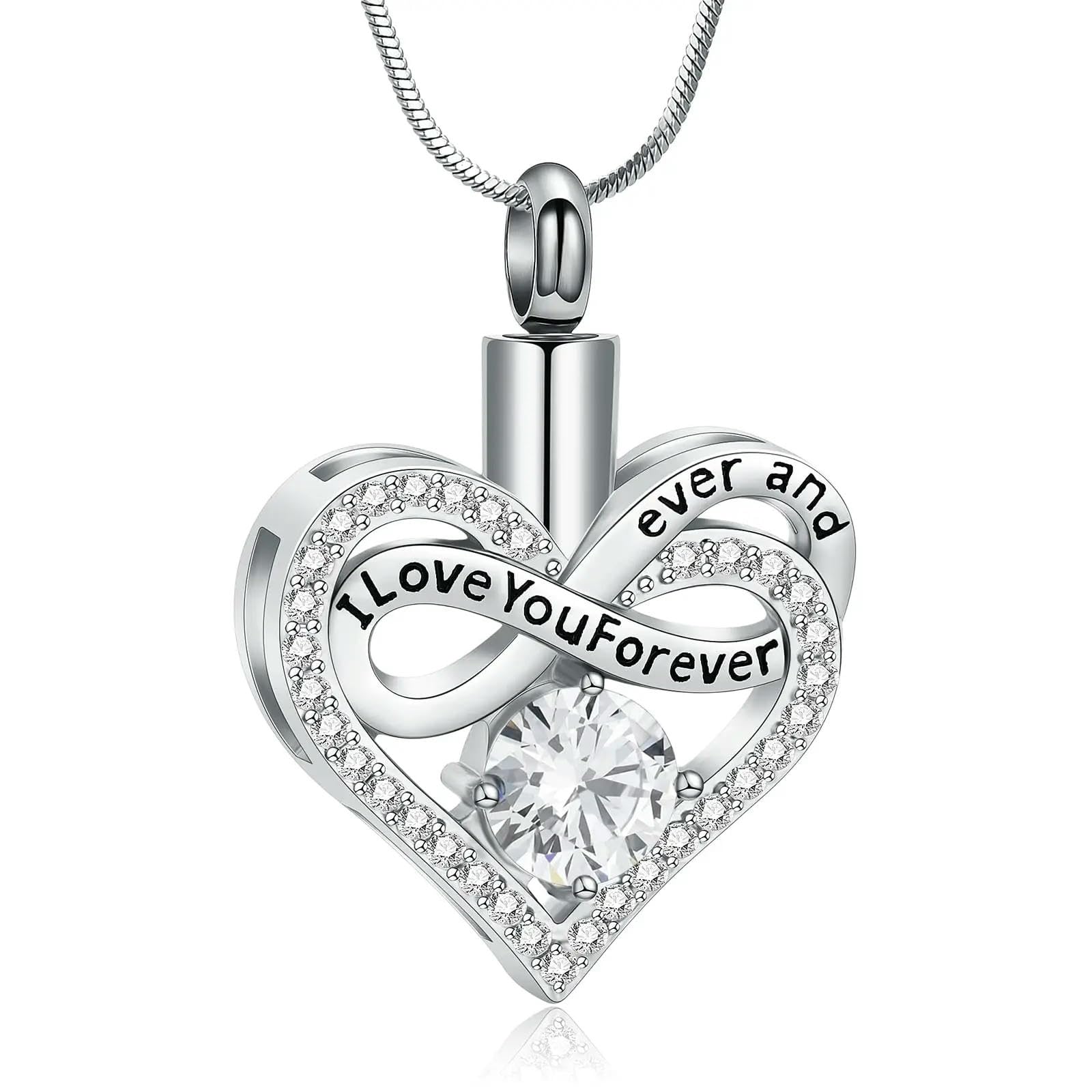 Urne pour cendres sous forme de collier cœur médaillon blanc