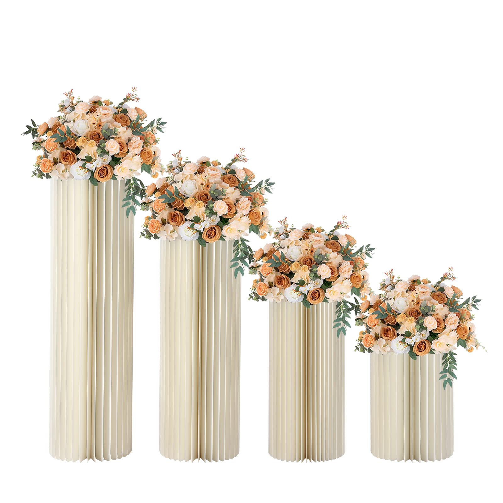 4 supporti per fiori, decorazioni da tavola per matrimoni, per fidanzamenti, anniversari, feste, casa, 4 misure: 40 cm e 60 cm e 80 cm e 100 cm di altezza