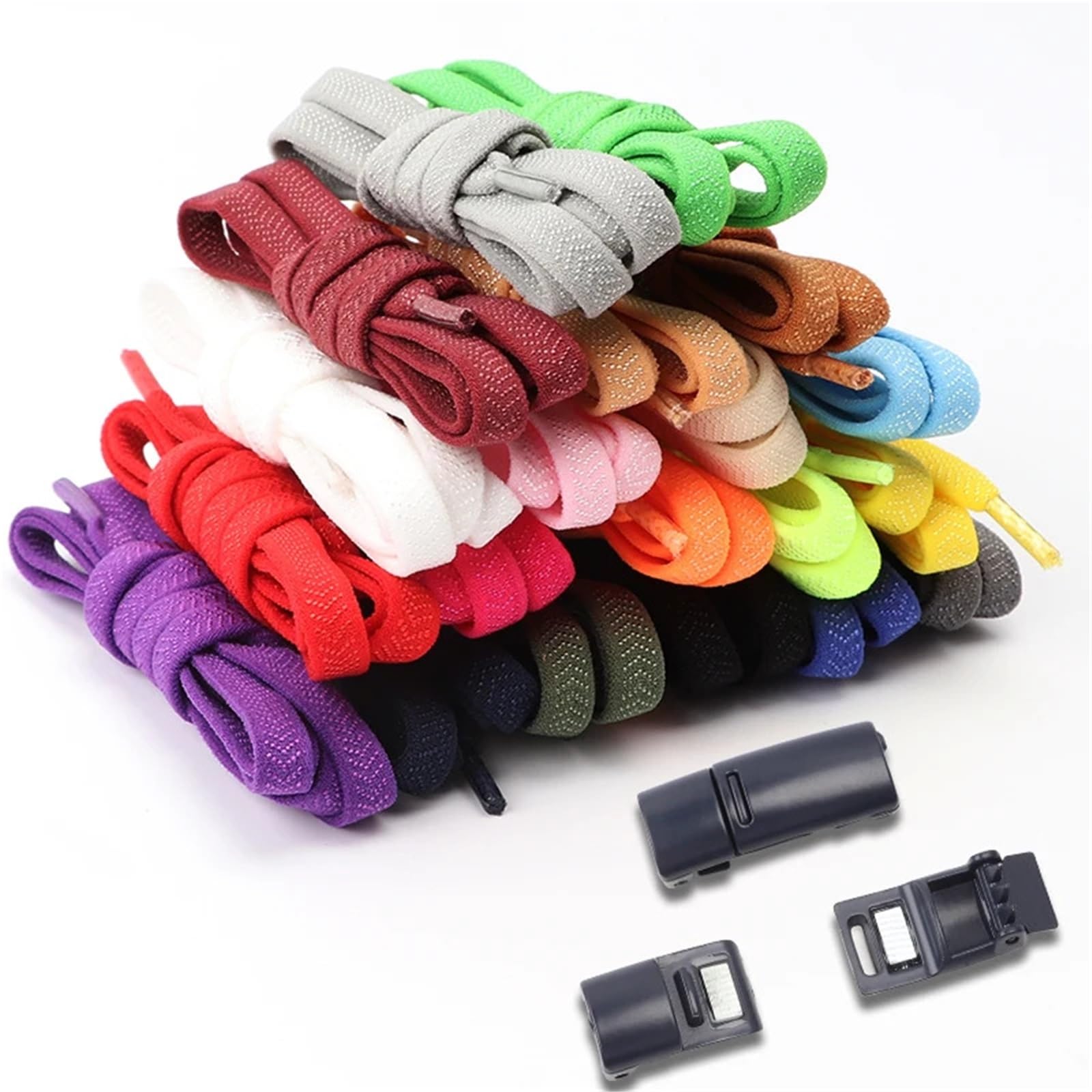 5 pares de cordones elásticos planos sin for zapatillas deportivas, goma Para Zapatillas Deportivas