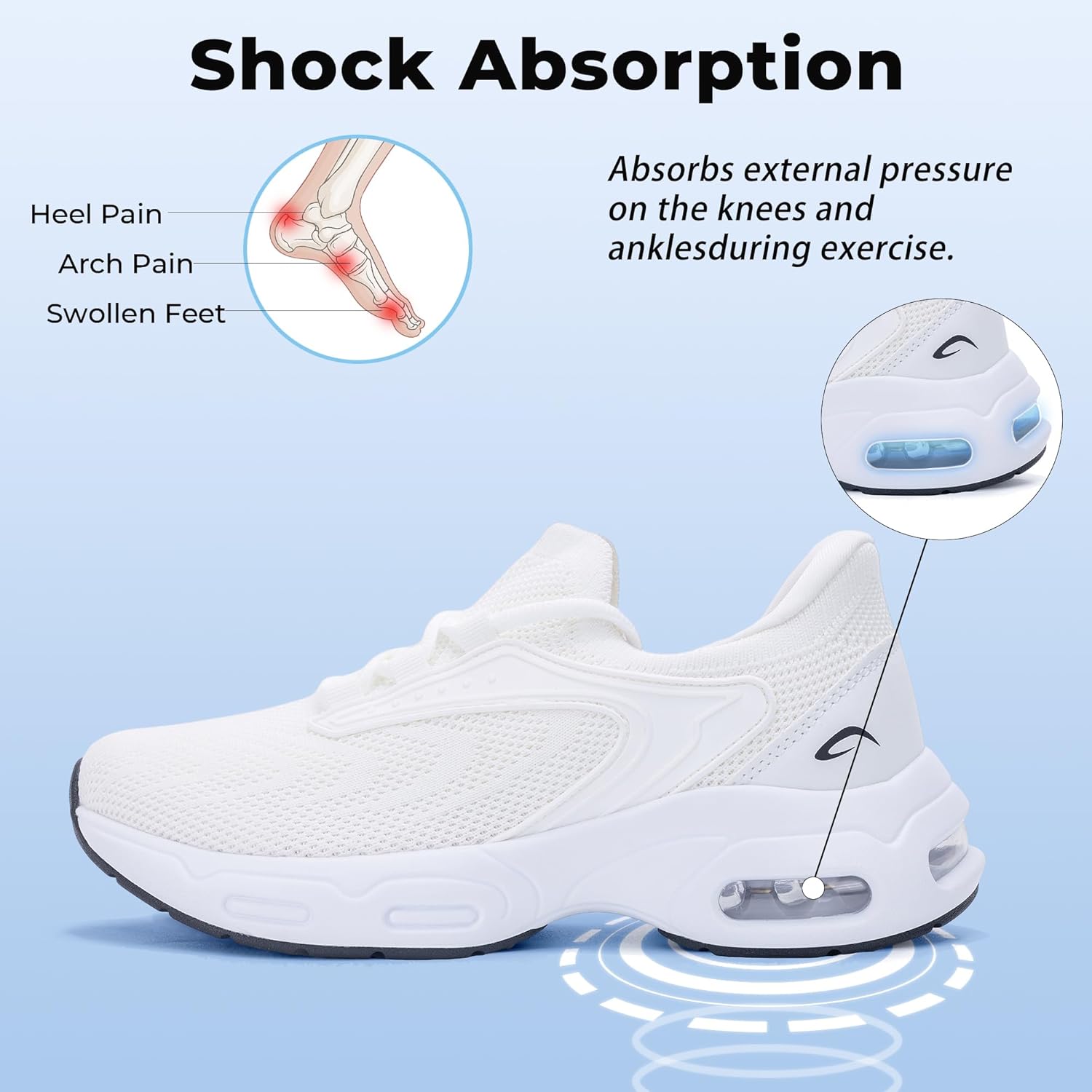 Artlea Women's Walking Shoes with Arch Support Orthotic Tennis Shoes for Plantar Fasciitis Women Fashion Sneakers for Foot Pain Relief, Size 6.5-11 - Image 4