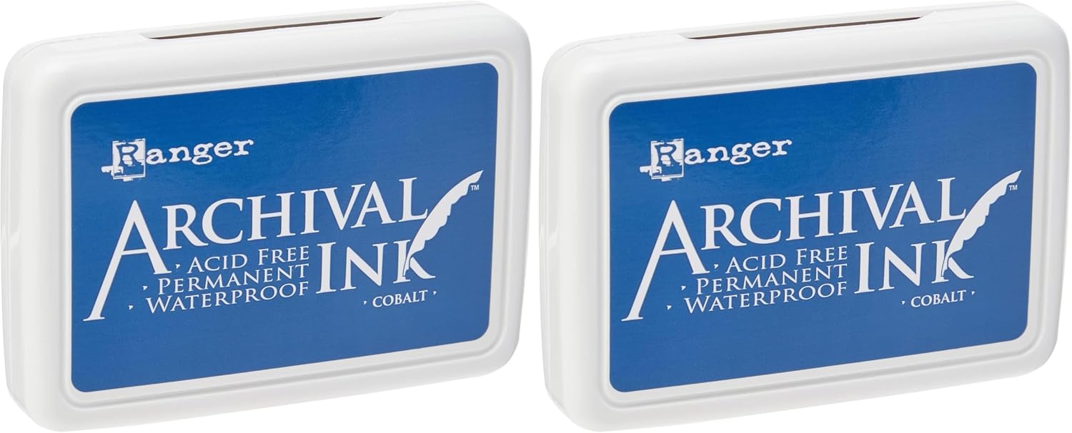 Ranger Archival Ink AIP31444 Ink Pad Cobalt Archival Dye Permanent Waterproof Ranger, Multicolor