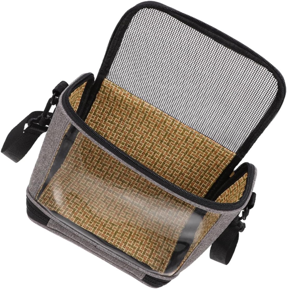 Cabilock Breathable Small Animal Carrier Bag for Hamster and Rat Travel Portable Gray Pet Carrier Suitable for Guinea Pigs and Hedgehogs