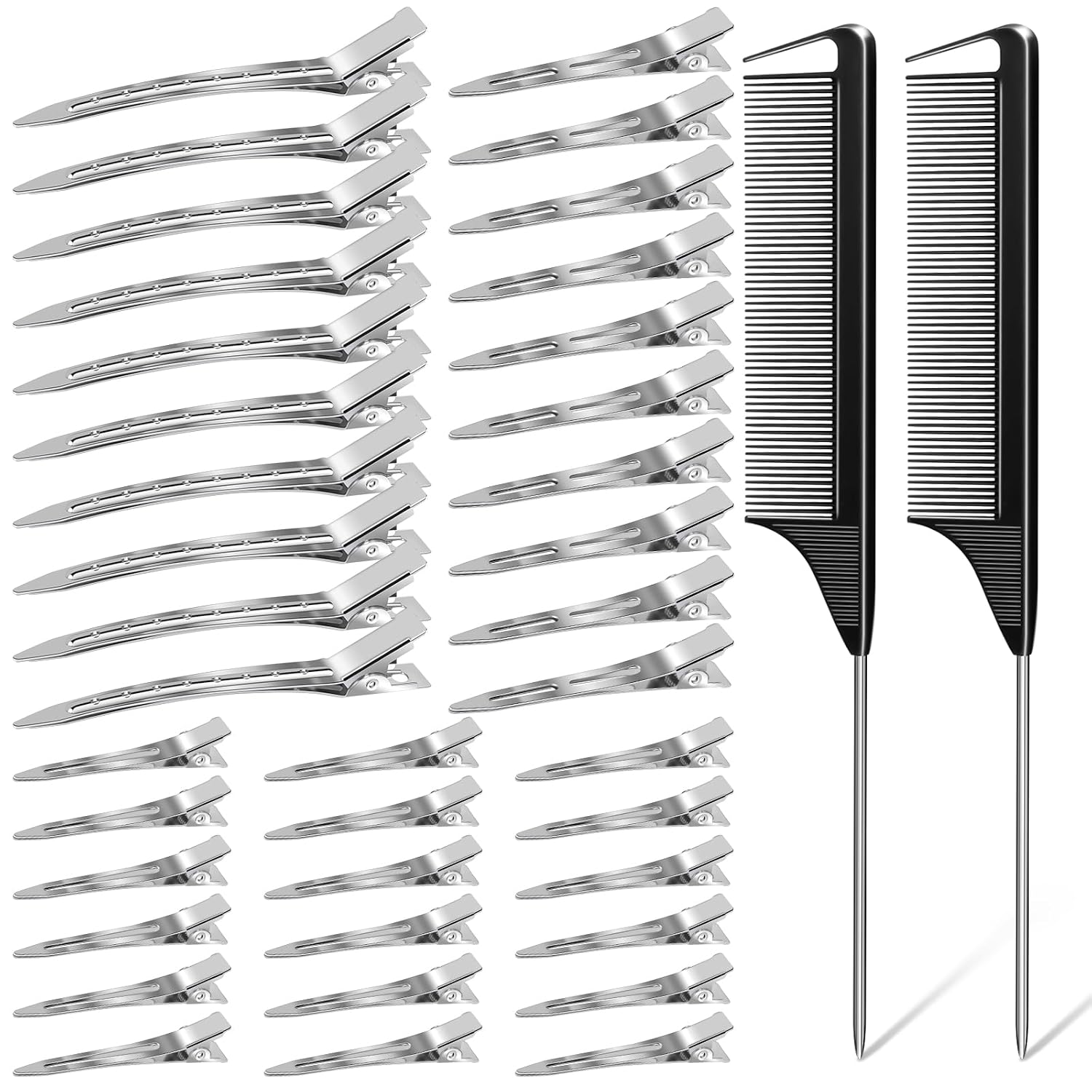 MORGLES No Crease Alligator Hair Clips - 70PCS Styling Set