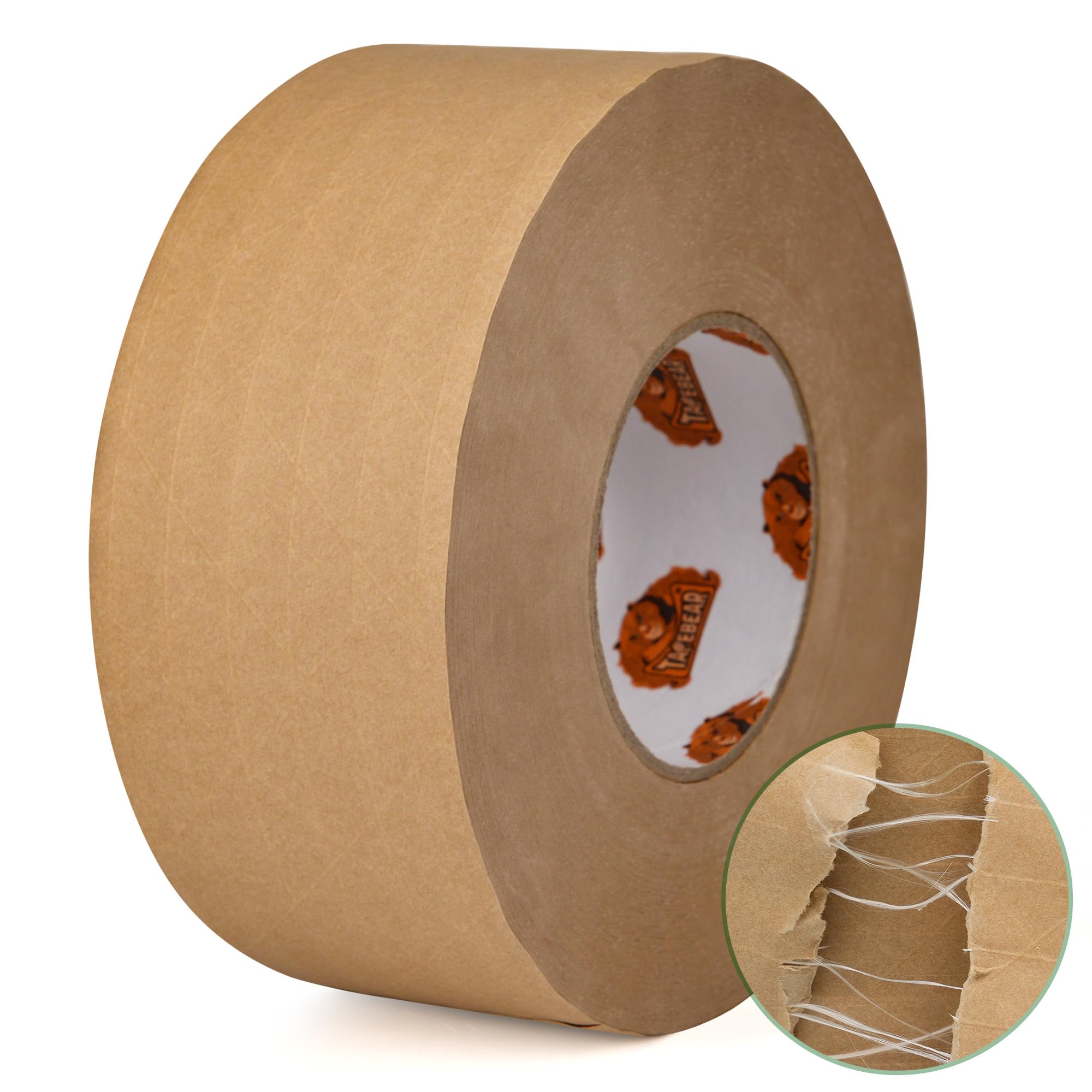 TAPEBEAR Ruban Papier Gommé Kraft Renforcé 70 Mm × 137 M – Activé à L'Eau, Ultra-Résistant Pour Expédition