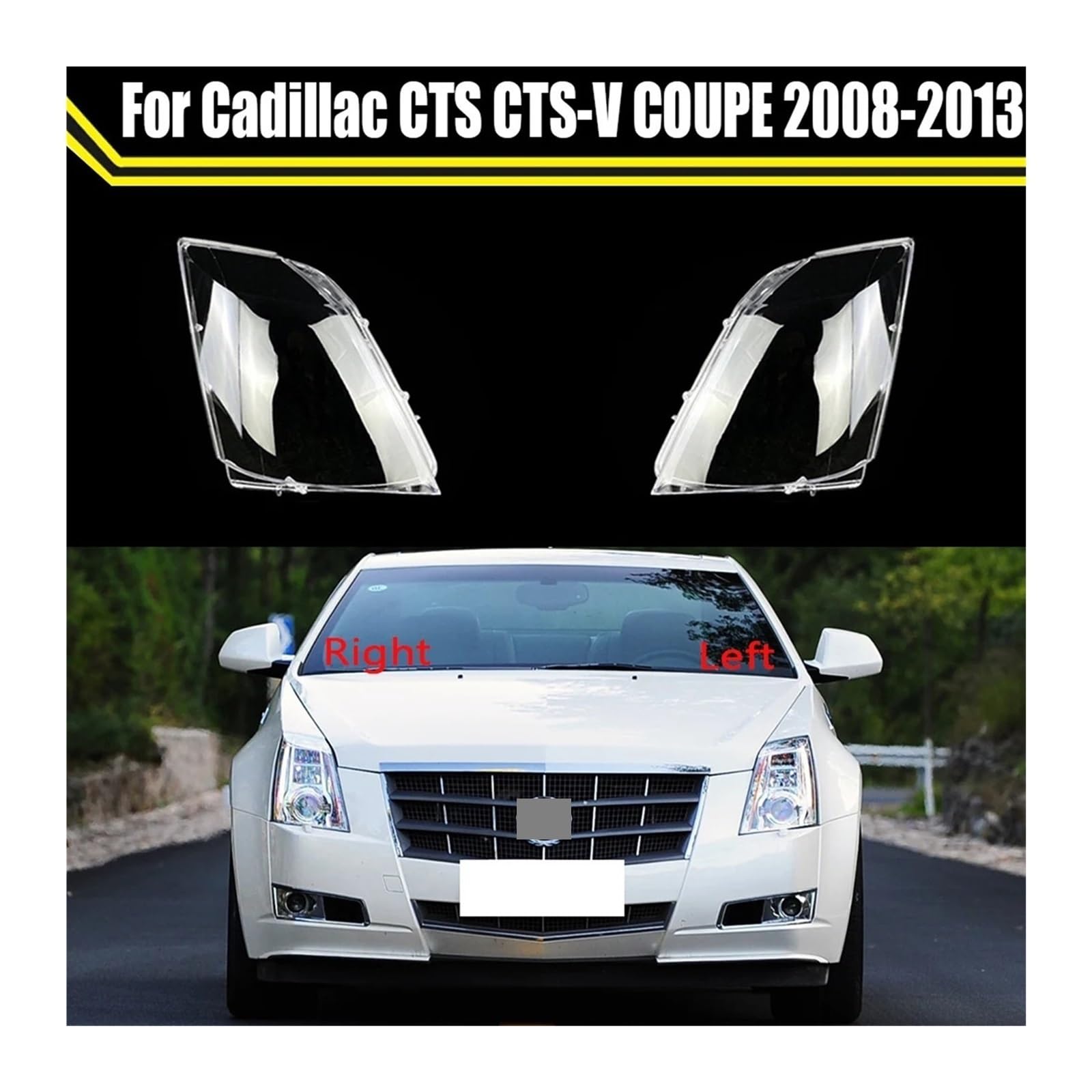 Windzerdong Headlight Cover Lens Glass Shell Headlamp Transparent Lampshade Case For cadillacs CTS CTS-V COUPE 2008 2009 2010 2011 2012 2013