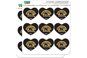 Boston Bruins Logo Heart-Shaped Sticker Set for Passionate Hockey Fans