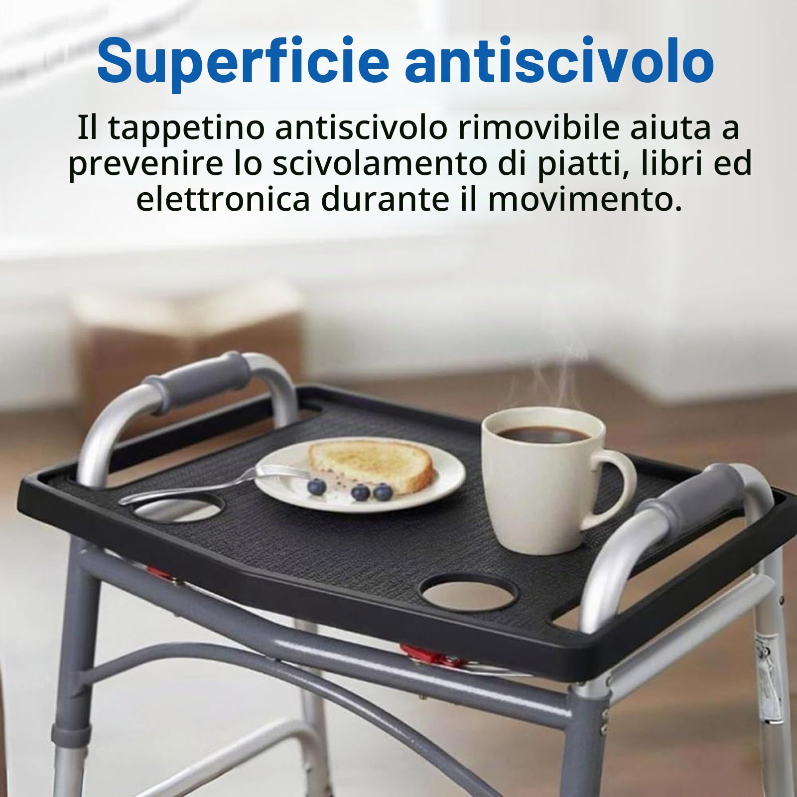 perfk Vassoio per deambulatori, Accessorio per ausili alla deambulazione, Parti di Ricambio per Artigianato, Tavolo portaoggetti, Vassoio per Alimenti per
