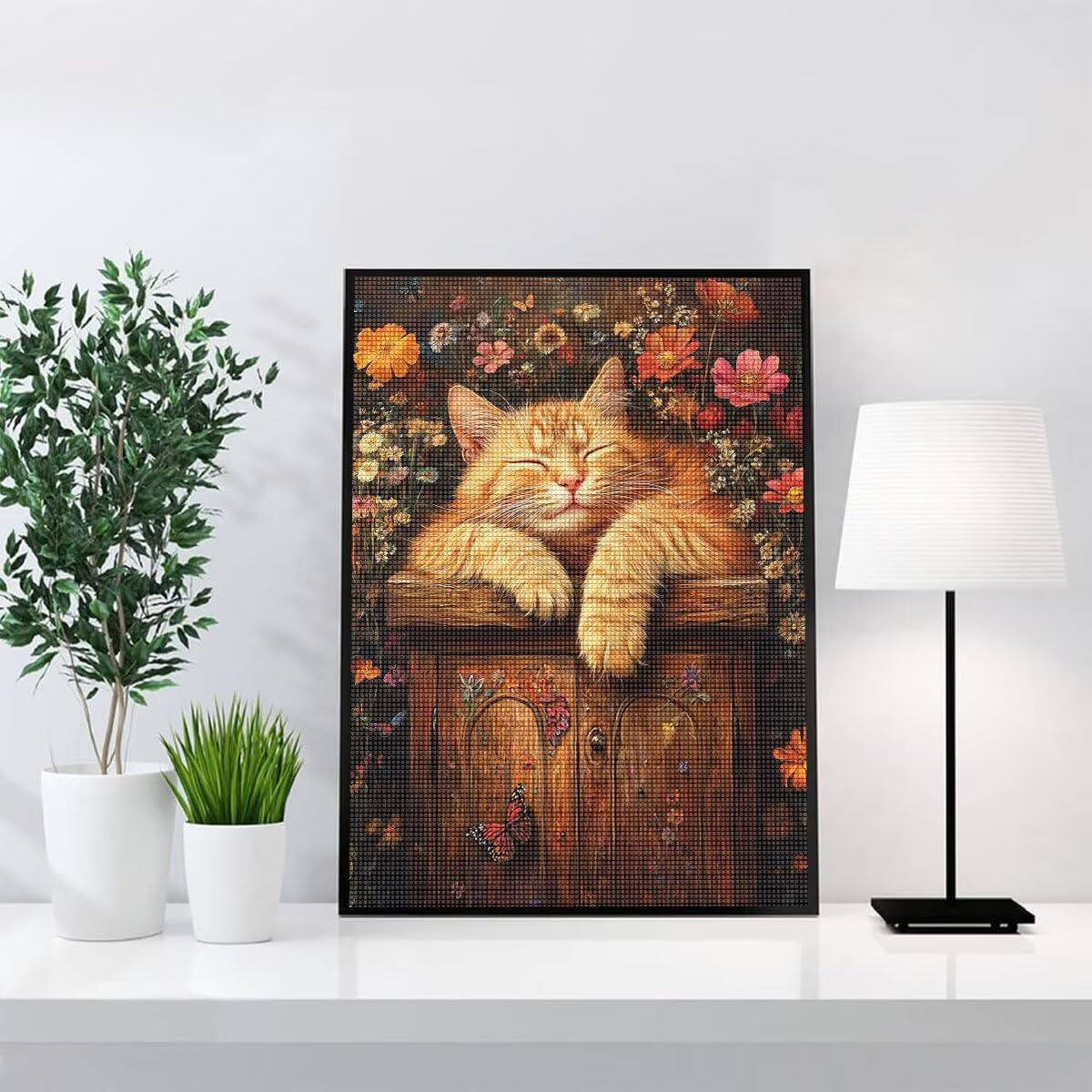 Diamond Painting Kit Completo, Diamond Painting Gatto, 5D Quadrato Pittura Diamante Kit Manualidades Adultos DIY Diamantini Crystal Art Disegni Ricamo Punto Croce Artigianale, 60x90cm Fiori j0-621