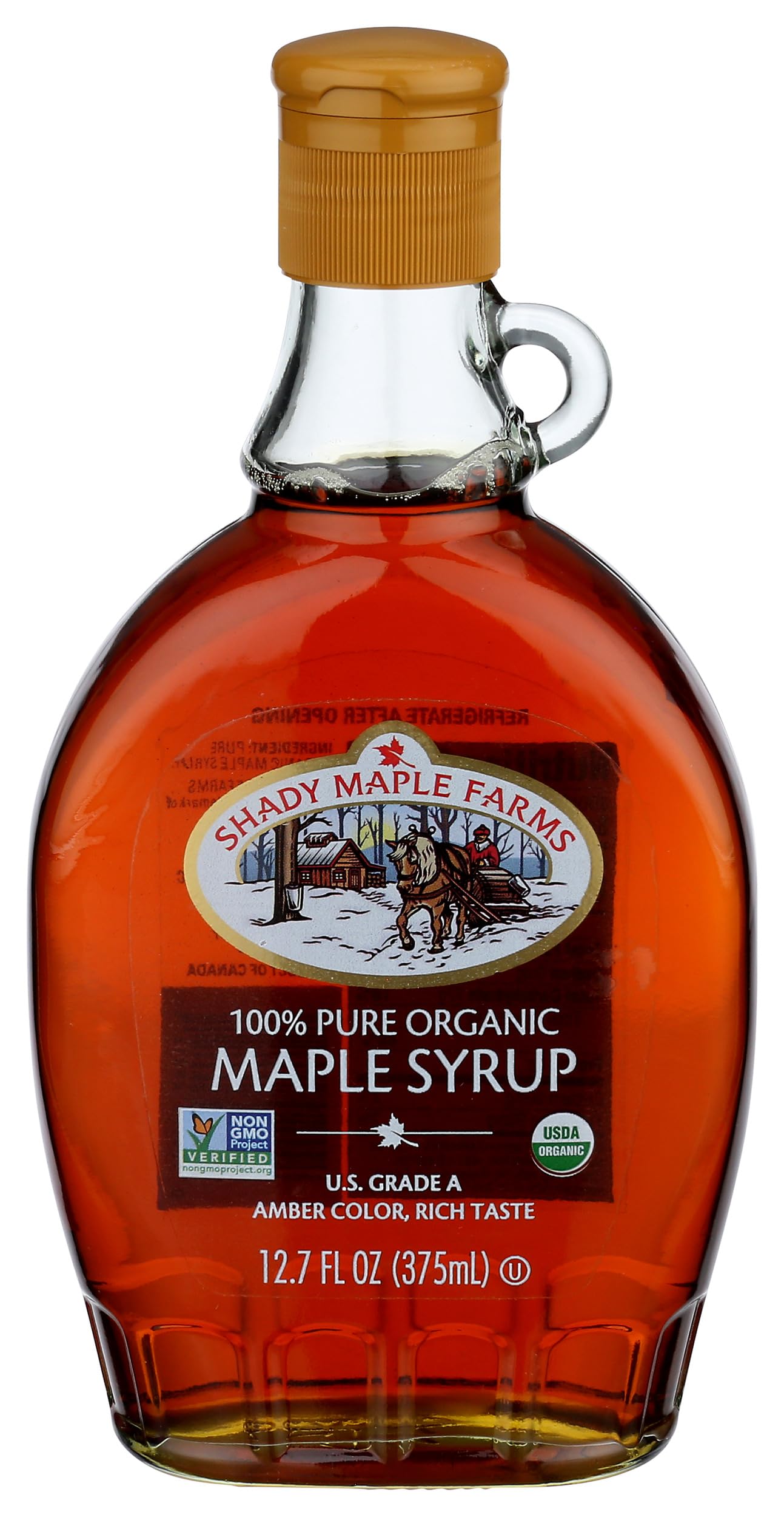 Shady Maple Farms Maple Syrup, Og, Gr A, Dk, Gl, 12.70-Ounce