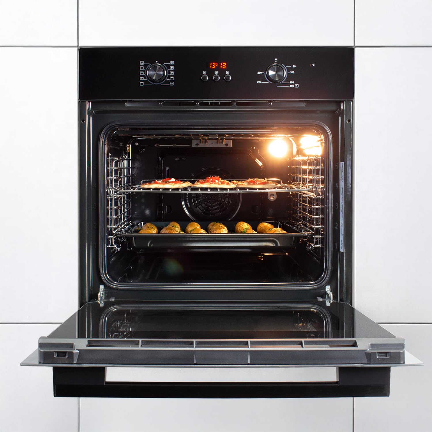 KKT KOLBE Autarkes Herdset 60cm Einbaubackofen BO8005FB 59cm Induktionskochfeld IH85900RL Grill Heißluft Automatik-Timer