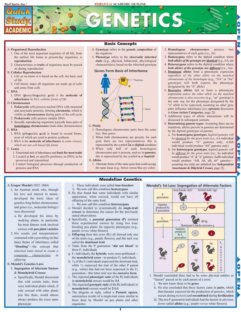 Genetics (Quick Study Academic) Pamphlet – July 16, 2007