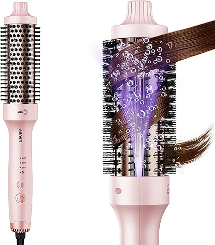 ABNER Cepillo térmico iónico, cepillo redondo calentado de 1.5 pulgadas para aspecto de soplado, dar volumen, estilo, hace que el cabello sea más
