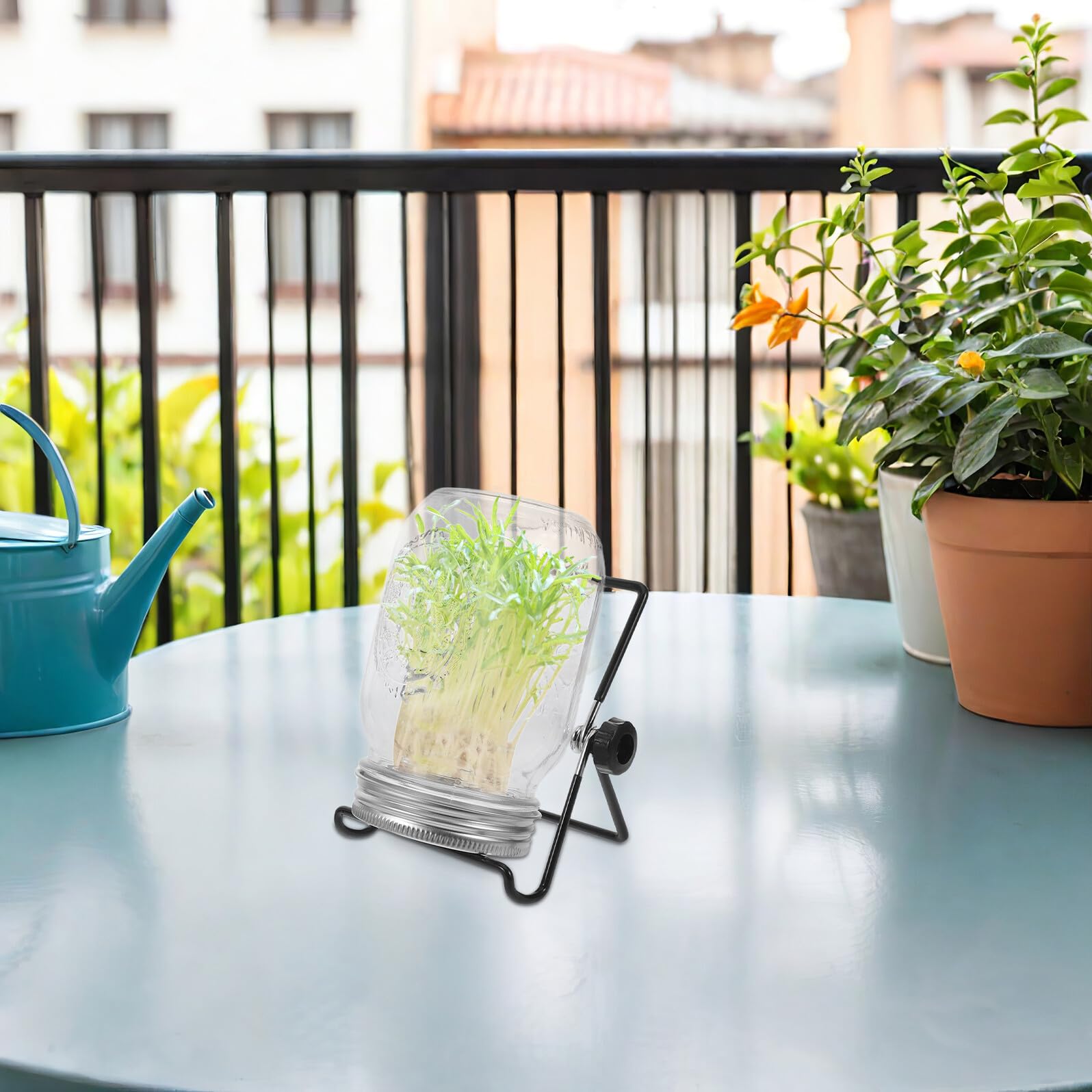 2 Sätze Kit Set Edelstahl Sprouting Lid Kit Keimglas mit Sieb und Ständer Kompatibel für Mikrogrün Keimung Langlebiges Keimgerät für Frische und Gemüsezucht