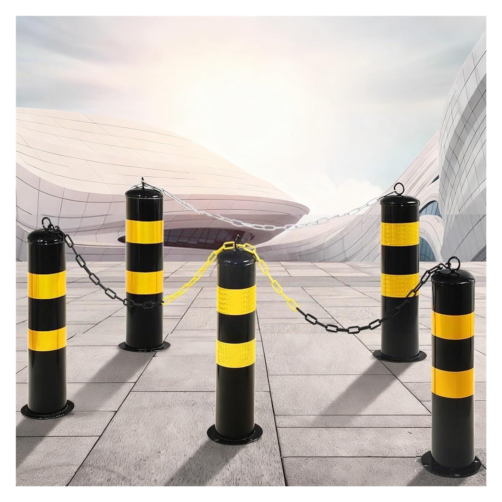 WQPMNYG Removable Parking Barrier Post with Lock, Traffic Safety Bollard for Driveway, Secure Parking Solution for Lots