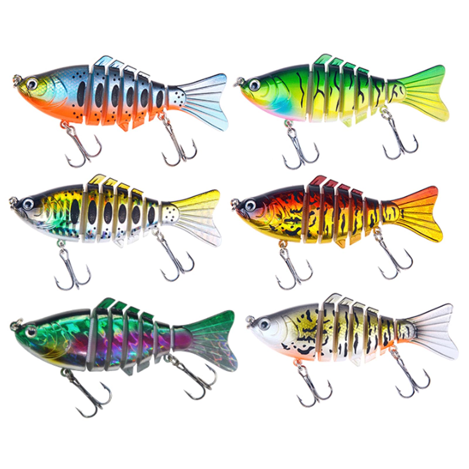 IvyLoutish Fishing Lure Bait 6 Pcs Mixed Color Pack Swimbait Pike Wobblers Sinking Wobbler Set Crankbaits Fishing Kit Artificial Bait Fishing Tackle Fishing Tackle