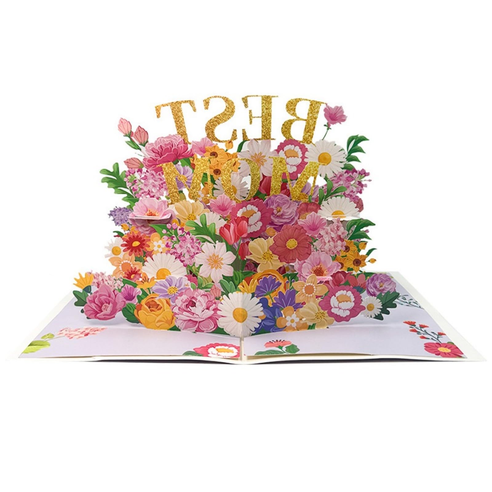 CAZSTYK Beautiful 3D Popup Flower Card, Foldable Paper Blessing Cards for Mother ' s Day Greeting Florals Invitation