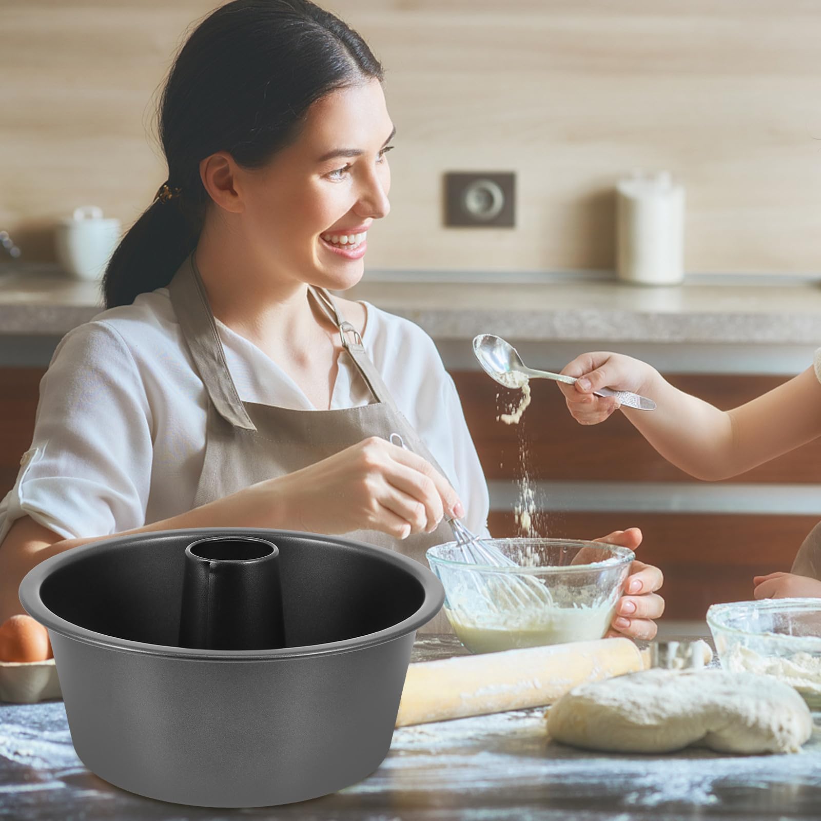 Toyvian Wiederverwendbare Antihaft Kuchenform aus Dickem Karbonstahl Runde Backform Mittel (23,5 Cm) für Cupcakes Desserts und Selbstgemacht Backprojekte