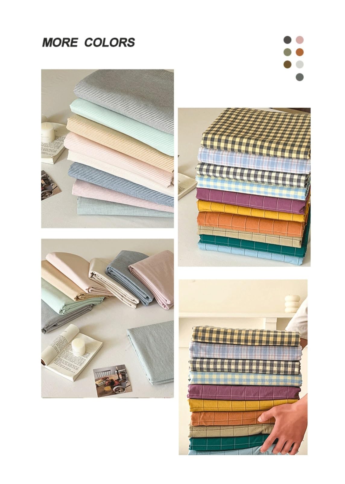 Bettlaken, atmungsaktiv, extra weich, Bettlaken aus 100% gewaschener Baumwolle, Bettlaken for Doppelbetten/Einzelbetten (Color : Green, Size : 240x270cm)