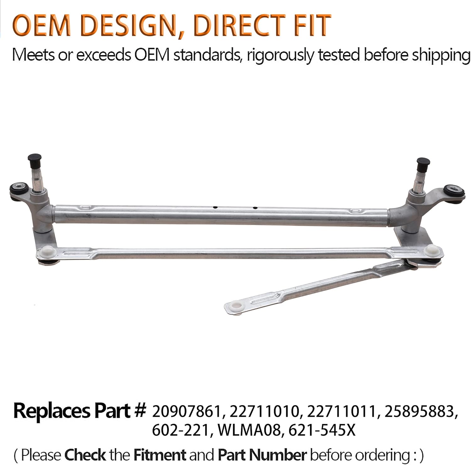 Windshield Wiper Transmission Linkage Module Assembly Compatible with 2008-2012 Chevrolet Malibu / 2005-2010 Pontiac G6 / 2007-2009 Saturn Aura Replaces #22711011