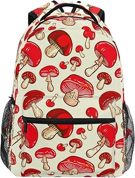 Mushroom Childrens Backpack, Bookbag for Kids, School Bag for Teens Girls Boys with Name Tag M 2303271