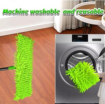 4 Pack Reusable Mop Pads Compatible with 3M Scotch-Brite M-005 Floor Mops, Wet or Dry Use , Fit for Folding mop 15 in*3.9 in Head