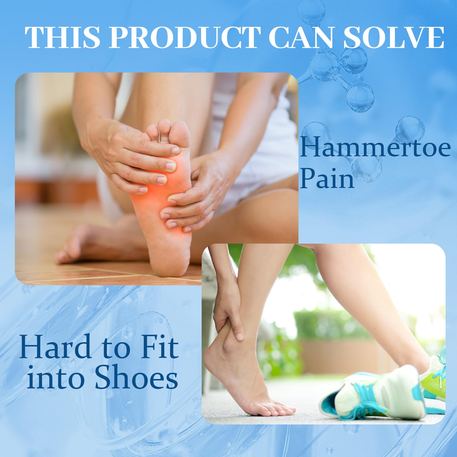 3 Diverse Dimensioni Correttore per Dita dei Piedi a Martello,Toe Splints Realign Bent, Si Adatta Alle Dita dei Piedi Senza Cadere,Hammertoe Corrector per Donne e Uomini,Morbido(Trasparente)