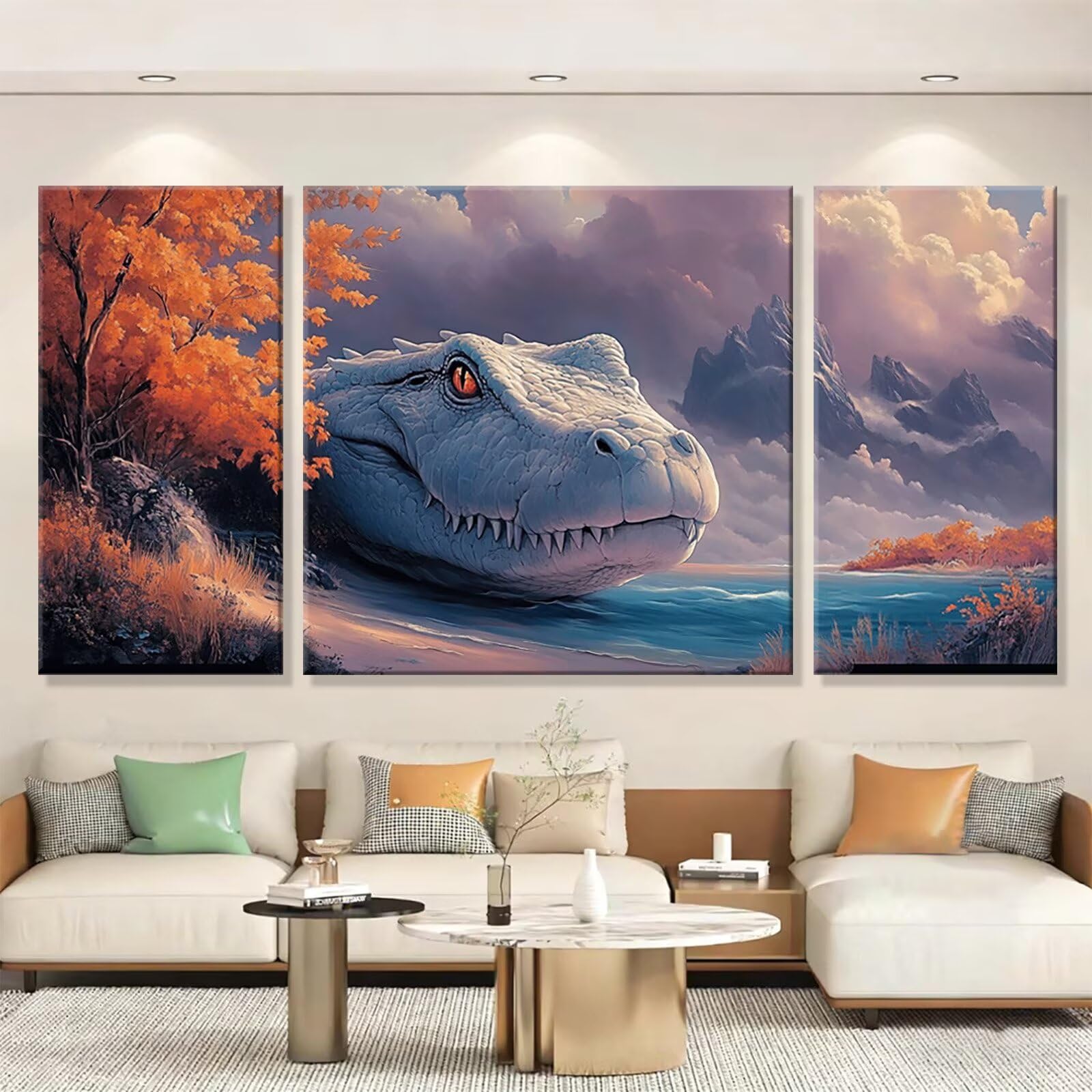 3 Pezzi Dipingere con i Numeri adulti, Paint by Numbers Animale Albero, Kit Lavoretti Creativi, Kit di Pittura Acrilica Fai-da-Te, con 3- Pennello, Decorazioni Casa 70x140cm (Senza Cornice) y1s-922