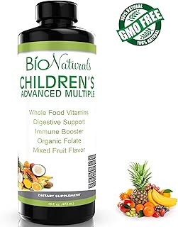 Bio Naturals Children's Liquid Multivitamin & Immune Booster - Natural Supplement for Kids & Toddlers with Vitamins A B C D3 E, Fiber, Fruits & Vegetables - No GMOs, Gluten, Sugar, Dairy, Soy - 16oz - coolthings.us