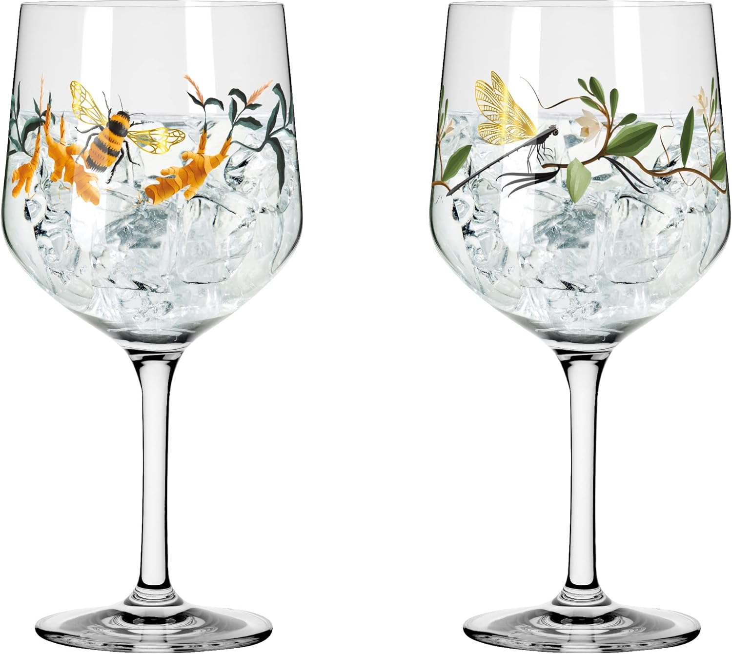 RITZENHOFF 3791002 gin glass 700 ml - Set of 2 - Botanic Glamour Series No. 1-2 pieces with paper worlds - Made in Germany