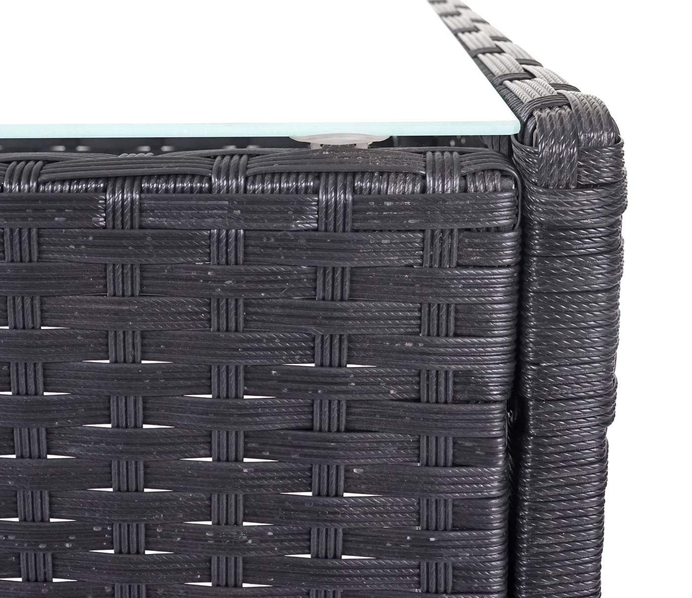Mendler Set salotto giardino esterno salottino elegante HWC-D82 polyrattan nero con cuscini antracite