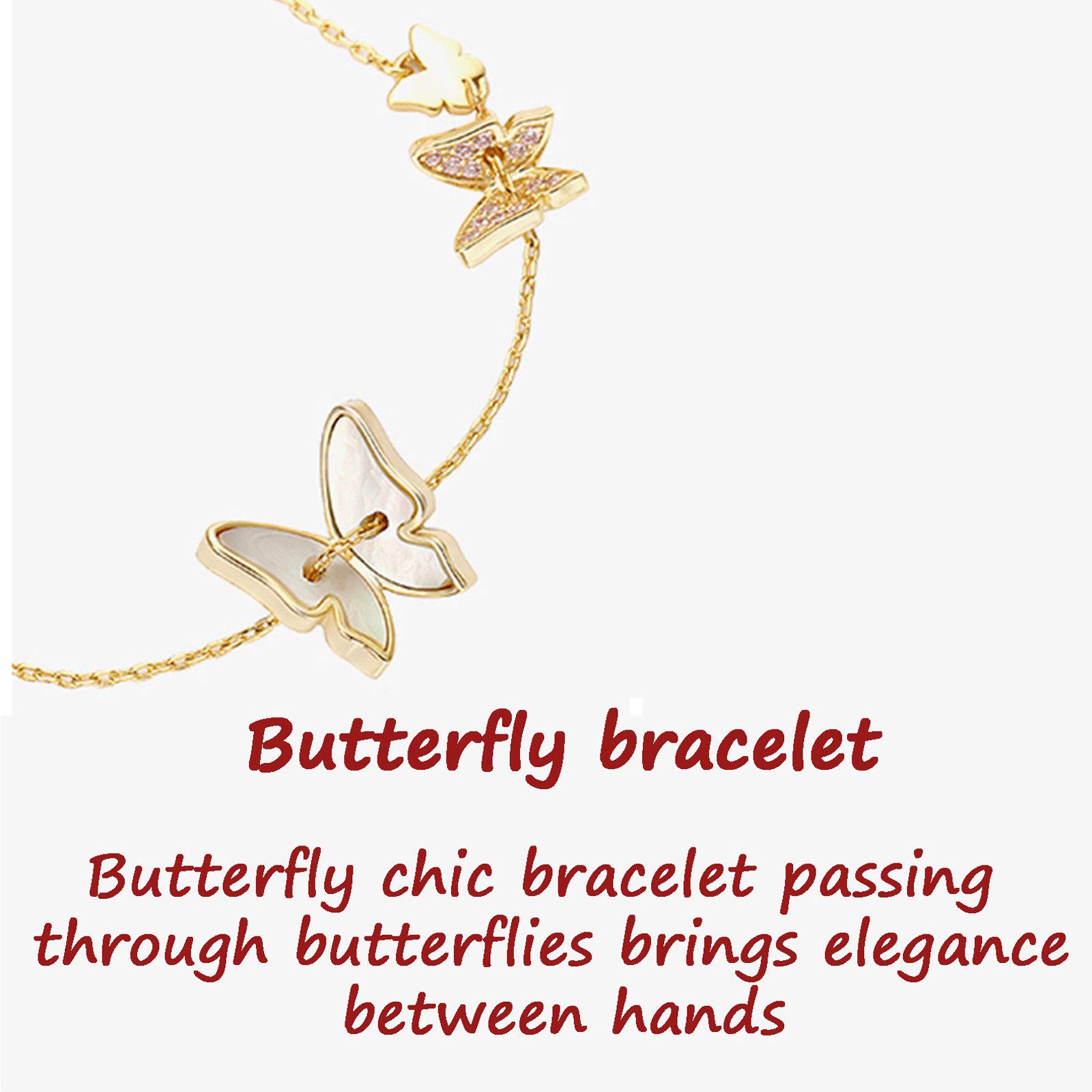 N04 Bracciale Orchidea E Farfalla Argento Sterling 925