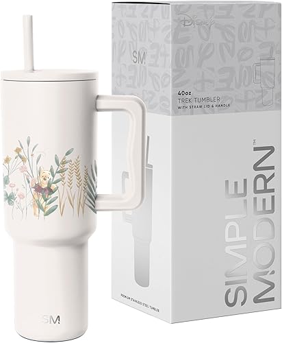 Miniatura 10 de Simple Modern Disney - Vaso de 40 onzas con asa y tapa con pajilla, botella de agua reutilizable aislada de acero inoxidable de viaje, regalos para