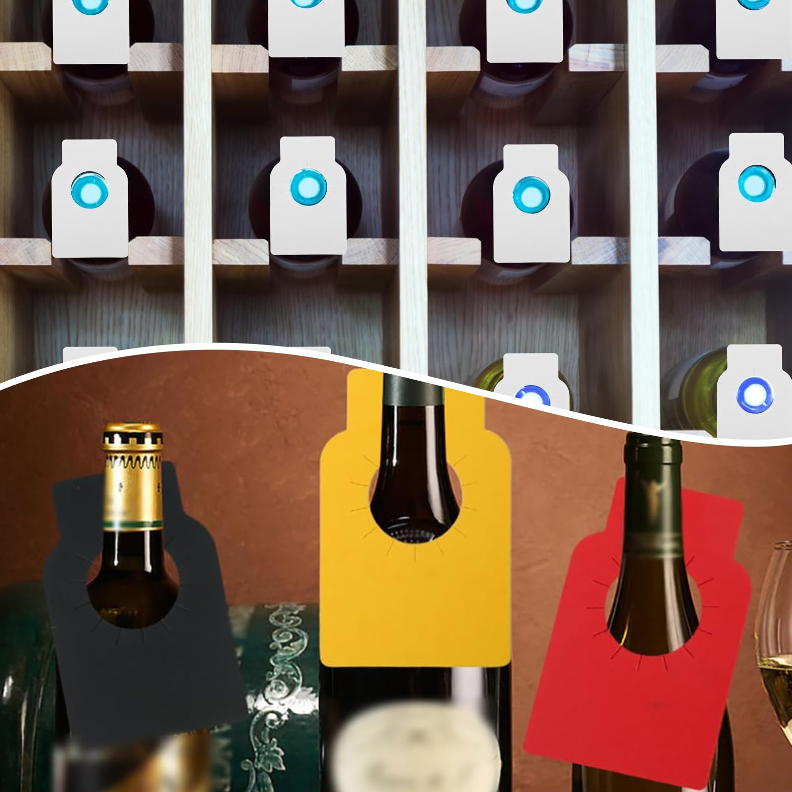 120 Pezzi Etichette Per Bottiglie Di Vino In Carta Kraft - Etichette Per Collo E Cantina