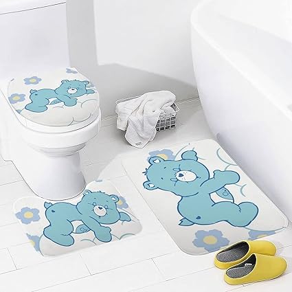 Amazon ケアベア トイレマット トイレ カバー マット 3点セット 洗濯可 すべり止め おしゃれ かわいい Rokoo 通年 足拭きマット 浴室マット キャラクター 40x60 Cm Rokoo トイレマット タンクカバー