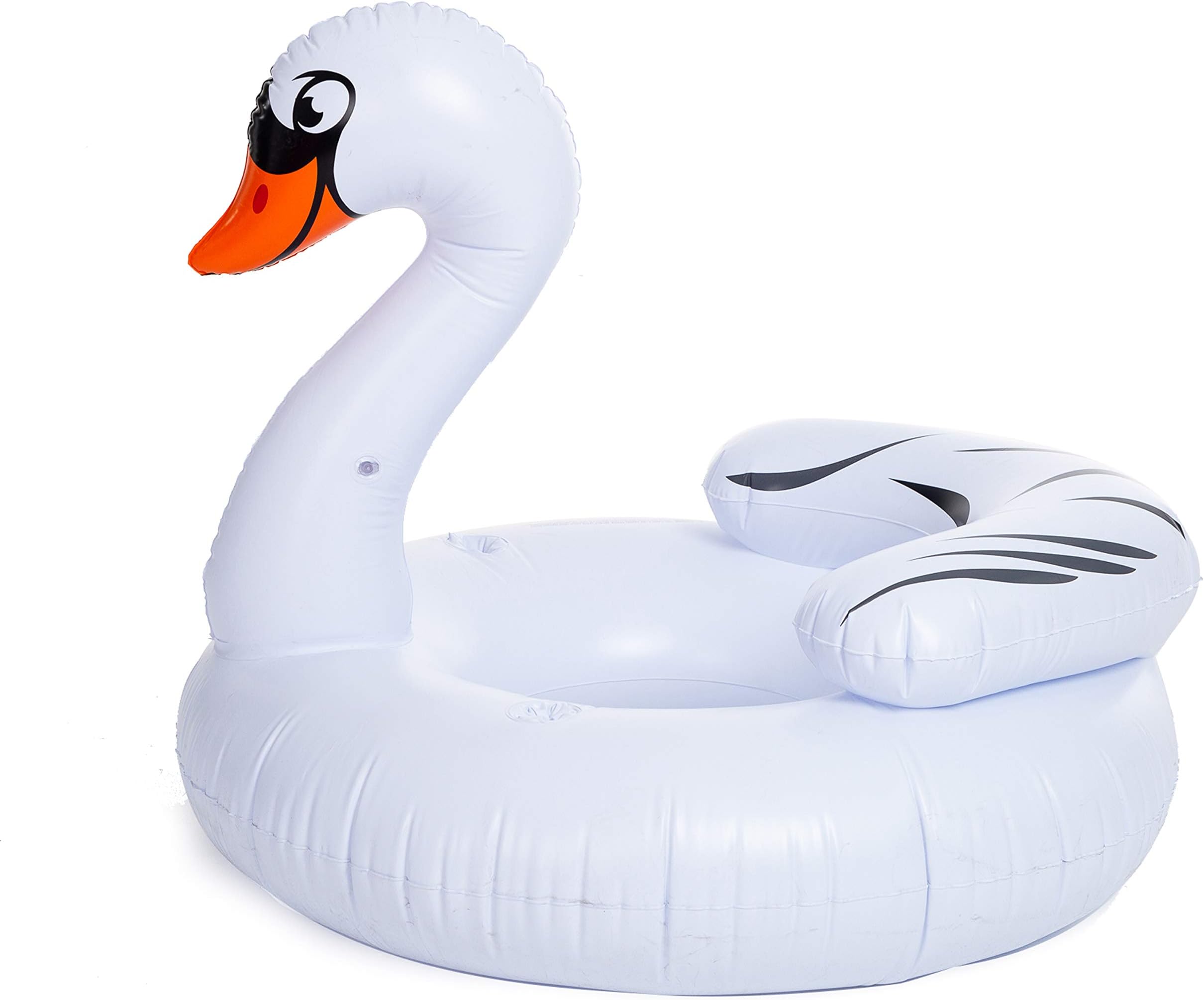 JOYIN Inflatable Swan Tube, Pool Float, Fun Beach Floaties, Swim Party Toys, Summer Pool Raft Lounge for Adults & Kids, with 2 Cup Holders and Head Rest